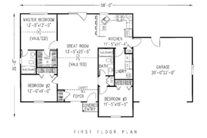 Floor Plan - Main Floor for Traditional House Plan #11-101 - 3 bed, 2 bath