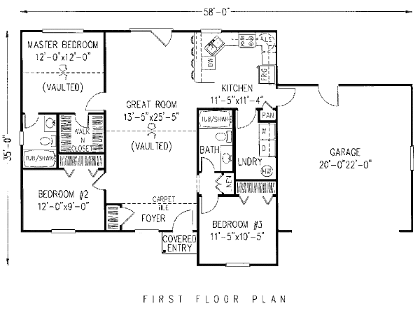 House Design - Traditional Floor Plan - Main Floor Plan #11-101