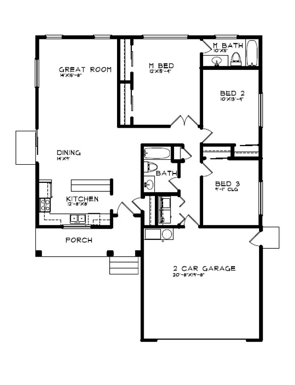 Bungalow Floor Plan - Main Floor Plan #515-51