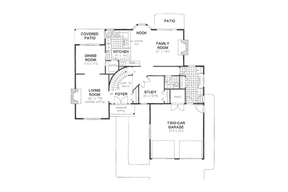 Floor Plan - Main Floor for European House Plan #18-8954 - 4 bed, 2.5 bath