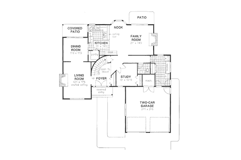 Dream House Plan - Floor Plan - Main Floor for European House Plan #18-8954 - 4 bed, 2.5 bath