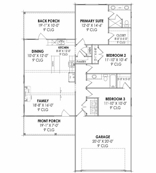 Dream House Plan - Farmhouse Floor Plan - Main Floor Plan #1096-135