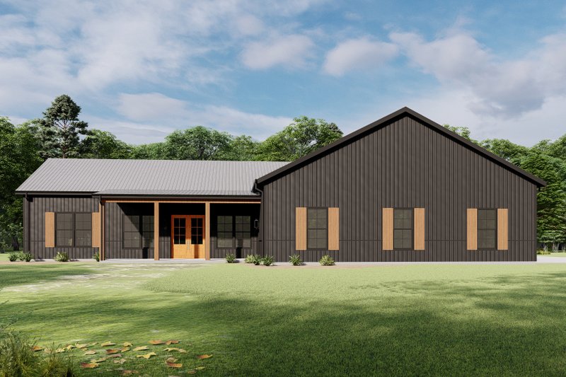 Home Plan - Exterior - Front Elevation 2 for Barndominium House Plan #1092-69 - 2 bed, 2 bath