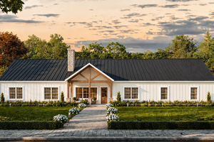 Exterior - Front Elevation for Barndominium House Plan #1117-50 - 5 bed, 3.5 bath