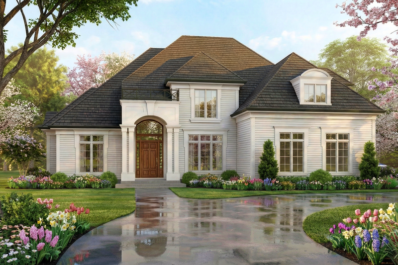 Exterior - Front Elevation 2 for Colonial House Plan #119-132 - 4 bed, 2.5 bath