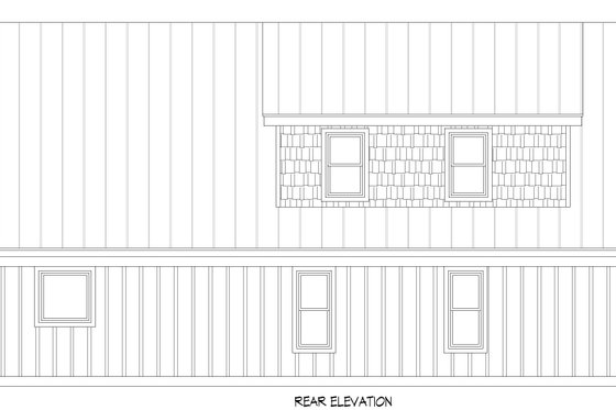 Exterior - Rear Elevation 1 for Farmhouse House Plan #932-704 - 3 bed, 2.5 bath