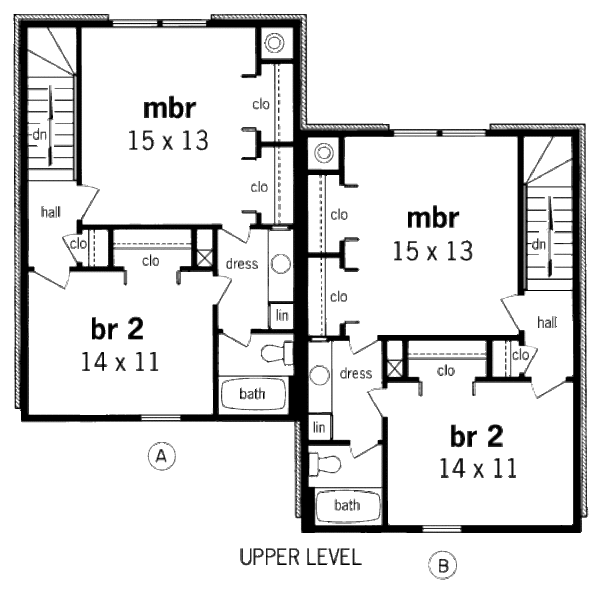 House Plan Design - Traditional Floor Plan - Upper Floor Plan #45-295