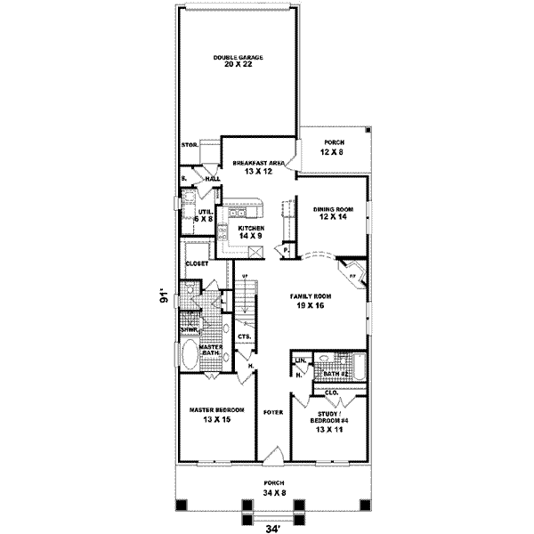 Bungalow Floor Plan - Main Floor Plan #81-417