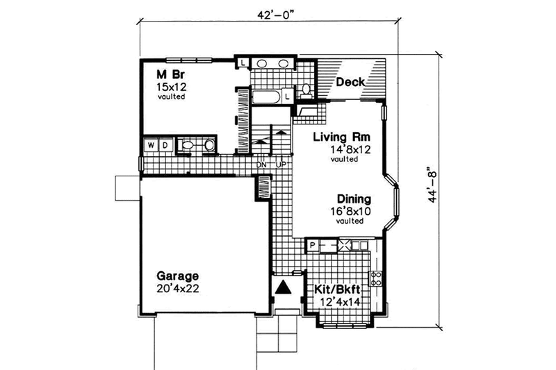 Home Plan - Floor Plan - Main Floor for Traditional House Plan #50-176 - 3 bed, 2.5 bath