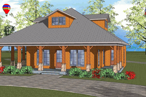 Cottage Exterior - Front Elevation Plan #8-231