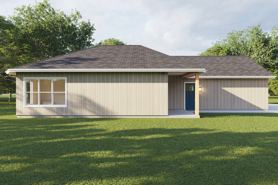 Exterior - Rear Elevation for Farmhouse House Plan #1127-23 - 3 bed, 2 bath