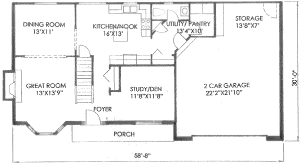 Traditional Floor Plan - Main Floor Plan #136-113
