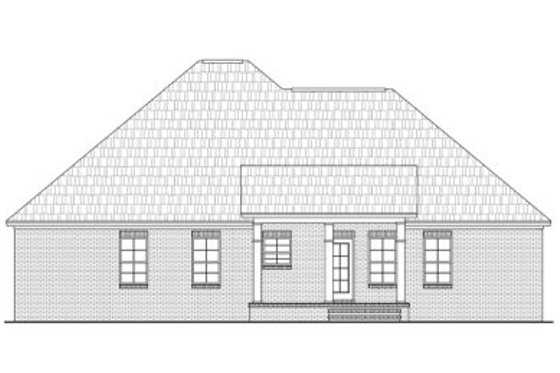 Exterior - Rear Elevation for European House Plan #21-214 - 4 bed, 3 bath