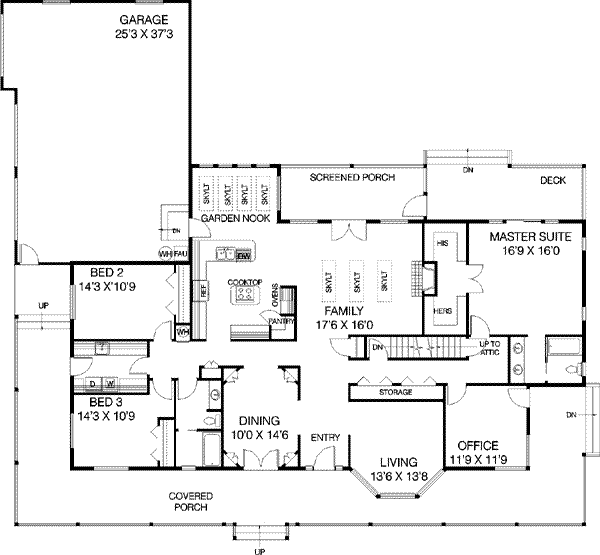 House Plan Design - Country Floor Plan - Main Floor Plan #60-265