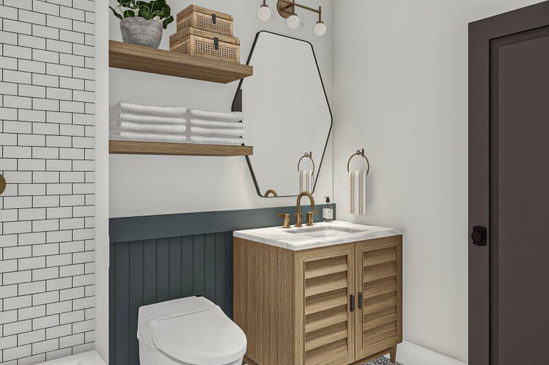 House Blueprint - Interior - Bathroom 1 for Cottage House Plan #455-522 - 1 bed, 1 bath