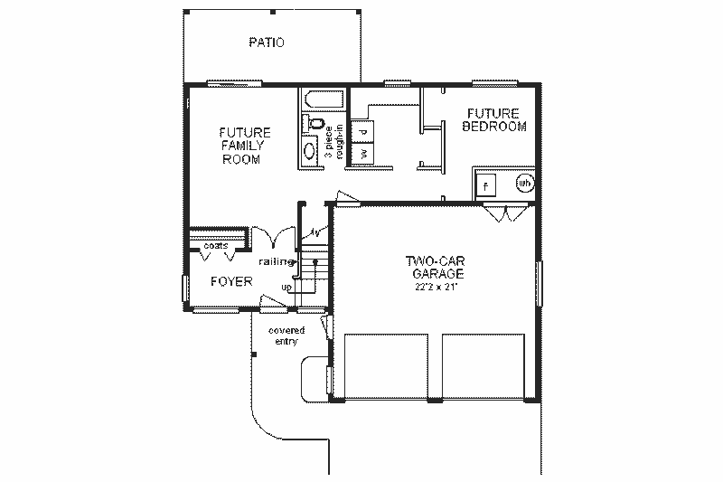 Architectural House Design - Floor Plan - Lower Floor for European House Plan #18-213 - 3 bed, 1 bath