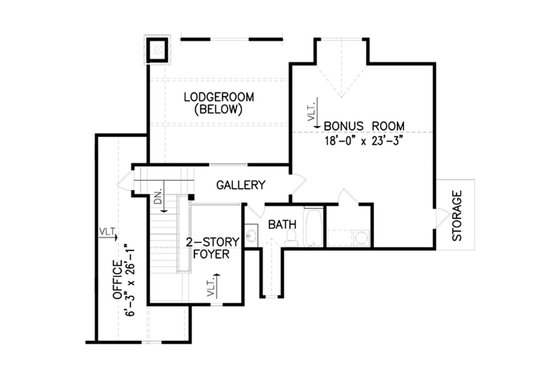 Floor Plan - Upper Floor for Craftsman House Plan #54-530 - 3 bed, 3.5 bath