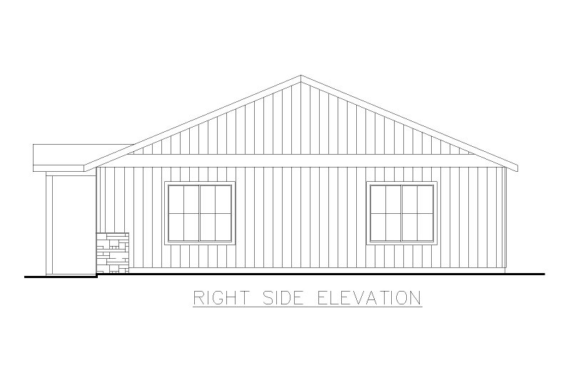 Architectural House Design - Exterior - Other Elevation 1 for Craftsman House Plan #117-1027 - 3 bed, 2 bath