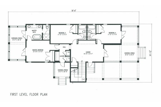 Floor Plan - Main Floor for Beach House Plan #443-6 - 4 bed, 4.5 bath