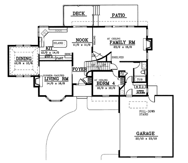 House Plan Design - European Floor Plan - Main Floor Plan #92-204