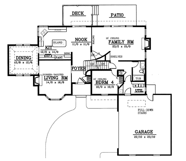 European Floor Plan - Main Floor Plan #92-204