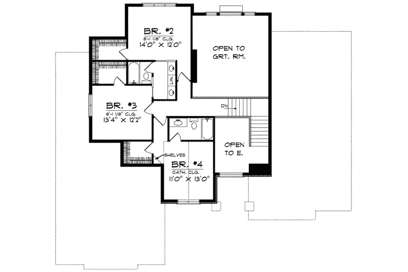 Home Plan - European Floor Plan - Upper Floor Plan #70-606