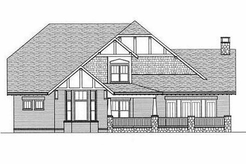 Architectural House Design - Exterior - Rear Elevation for Craftsman House Plan #413-106 - 4 bed, 3 bath