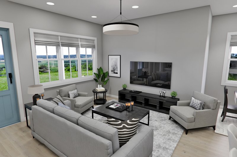 House Blueprint - Interior - Family Room 3 for Farmhouse House Plan #51-1291 - 4 bed, 4 bath