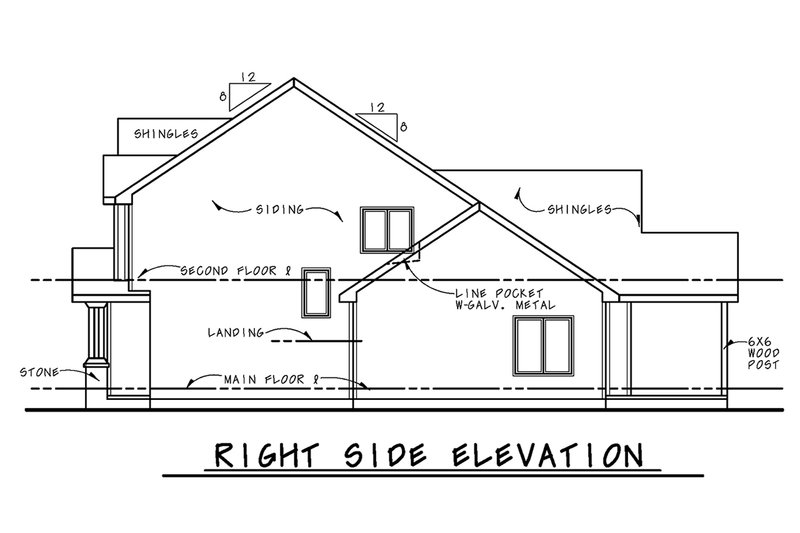 House Blueprint - Exterior - Other Elevation 1 for Craftsman House Plan #20-2618 - 3 bed, 2.5 bath
