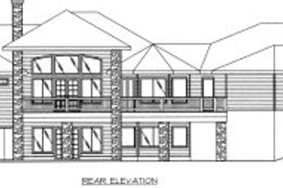 Exterior - Rear Elevation for Modern House Plan #117-425 - 3 bed, 2.5 bath