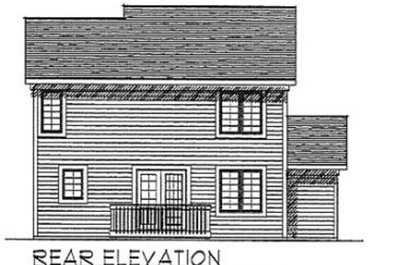 Home Plan - Exterior - Rear Elevation for Traditional House Plan #70-152 - 3 bed, 2.5 bath