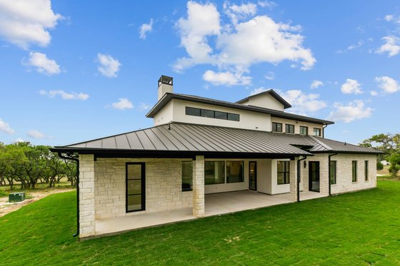 Exterior - Rear Elevation for Modern House Plan #1110-38 - 4 bed, 5 bath