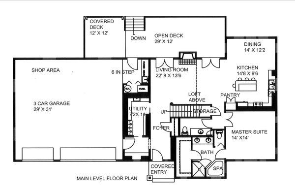 Architectural House Design - Craftsman Floor Plan - Main Floor Plan #117-977
