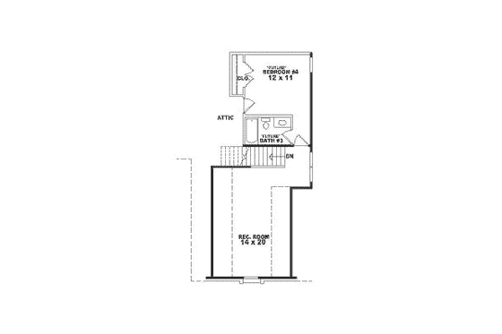 Floor Plan - Upper Floor for European House Plan #81-335 - 4 bed, 3 bath