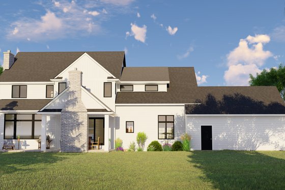 Exterior - Rear Elevation for Farmhouse House Plan #1064-113 - 5 bed, 4.5 bath