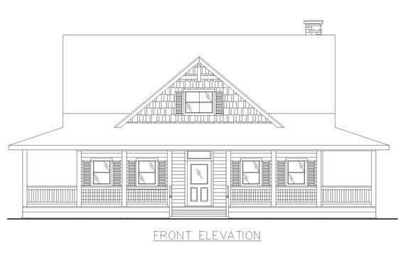 Exterior - Front Elevation 3 for Farmhouse House Plan #117-935 - 3 bed, 2.5 bath