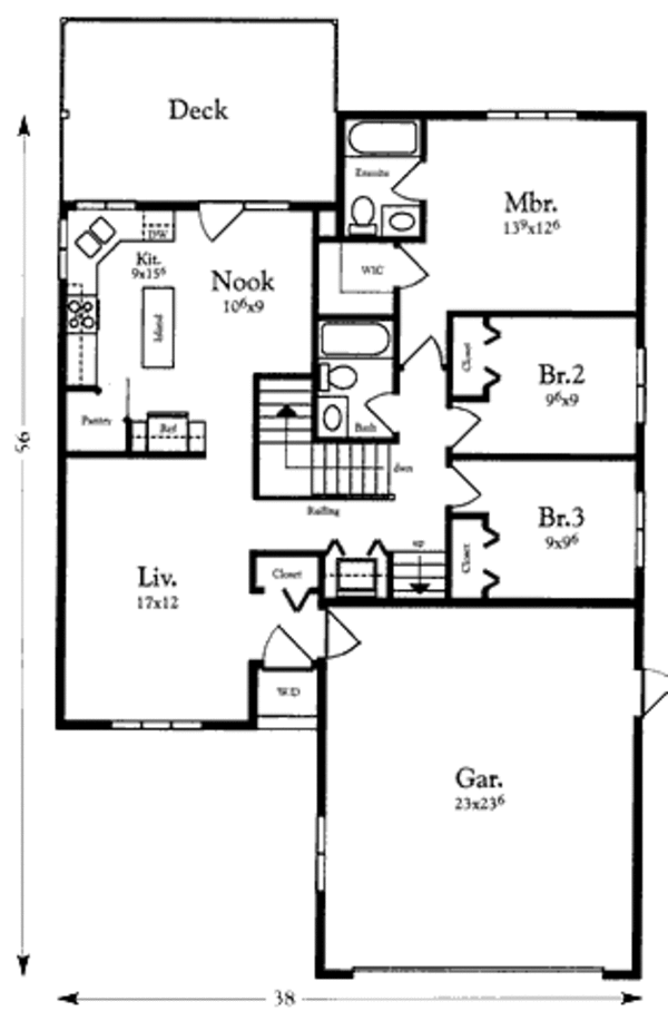 Traditional Floor Plan - Main Floor Plan #409-114
