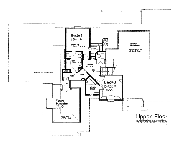 Home Plan - European Floor Plan - Upper Floor Plan #310-695