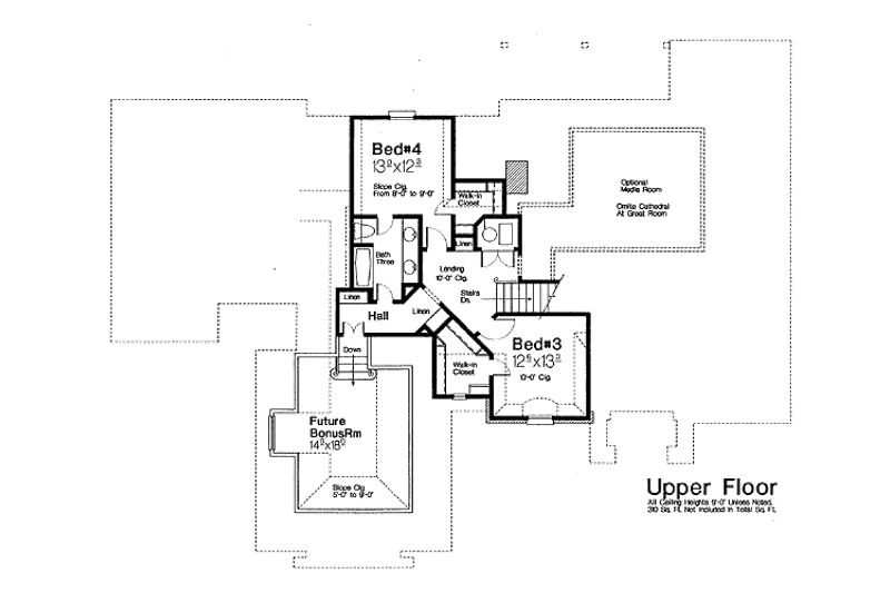 Home Plan - Floor Plan - Upper Floor for European House Plan #310-695 - 4 bed, 3.5 bath