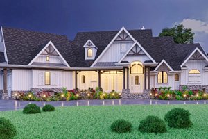 Exterior - Front Elevation 3 for Craftsman House Plan #54-386 - 4 bed, 4.5 bath