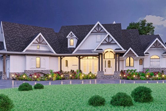 Exterior - Front Elevation 3 for Craftsman House Plan #54-386 - 4 bed, 4.5 bath