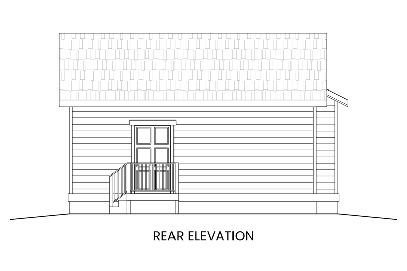 House Design - Exterior - Rear Elevation for Craftsman House Plan #1108-8 - 2 bed, 1 bath