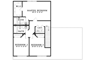 Floor Plan - Upper Floor for Traditional House Plan #17-429 - 3 bed, 2.5 bath