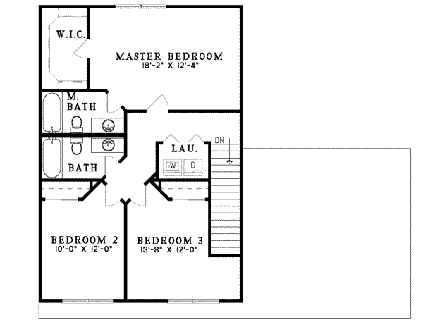 Traditional Floor Plan - Upper Floor Plan #17-429