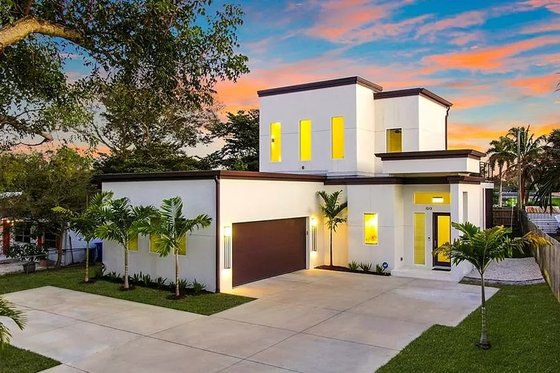 Exterior - Front Elevation for Modern House Plan #548-40 - 3 bed, 3.5 bath