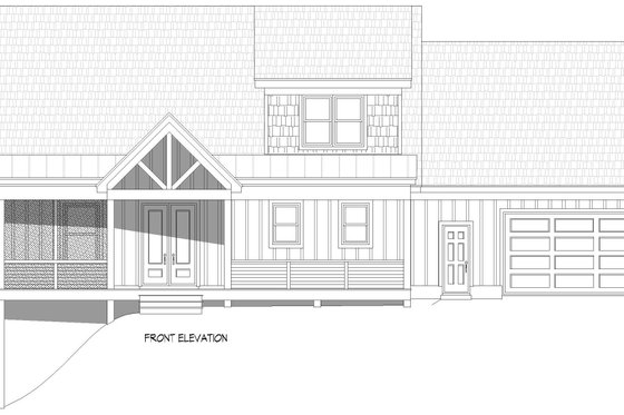 Exterior - Front Elevation 3 for Country House Plan #932-1156 - 4 bed, 3.5 bath