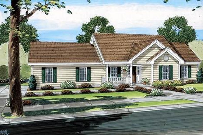 Cottage Style House Plan - 3 Beds 2 Baths 1400 Sq/Ft Plan #312-734