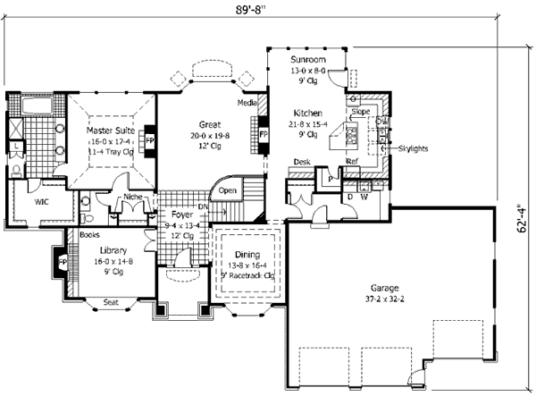 European Floor Plan - Main Floor Plan #51-188