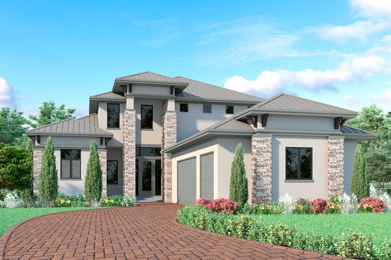 Dream House Plan - Contemporary Exterior - Front Elevation Plan #930-537
