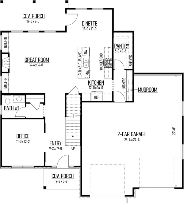 Architectural House Design - Farmhouse Floor Plan - Main Floor Plan #1093-7